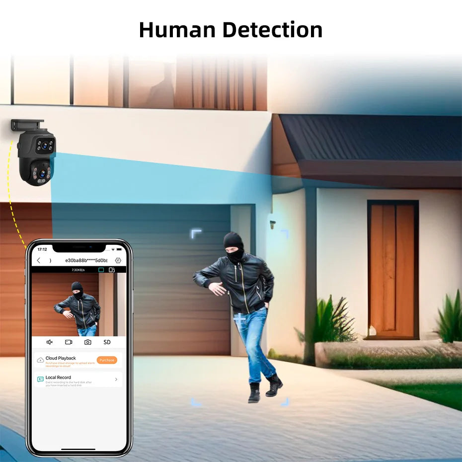KERUI 8CH 6MP HD POE Home Security Camera System Dual Lens Outdoor IP Camera Video Surveillance NVR Kit CCTV Human Detection