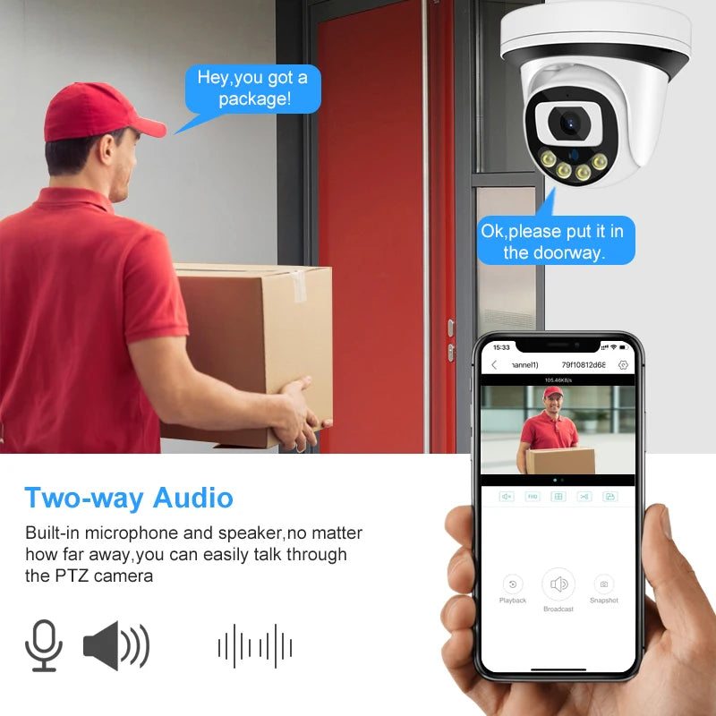 Smar 4/5/ 8MP POE Dome IP Camera Two AI Face Detection  Way Audio H.265 Onvif Color Night Vision CCTV Surveillance Home Security